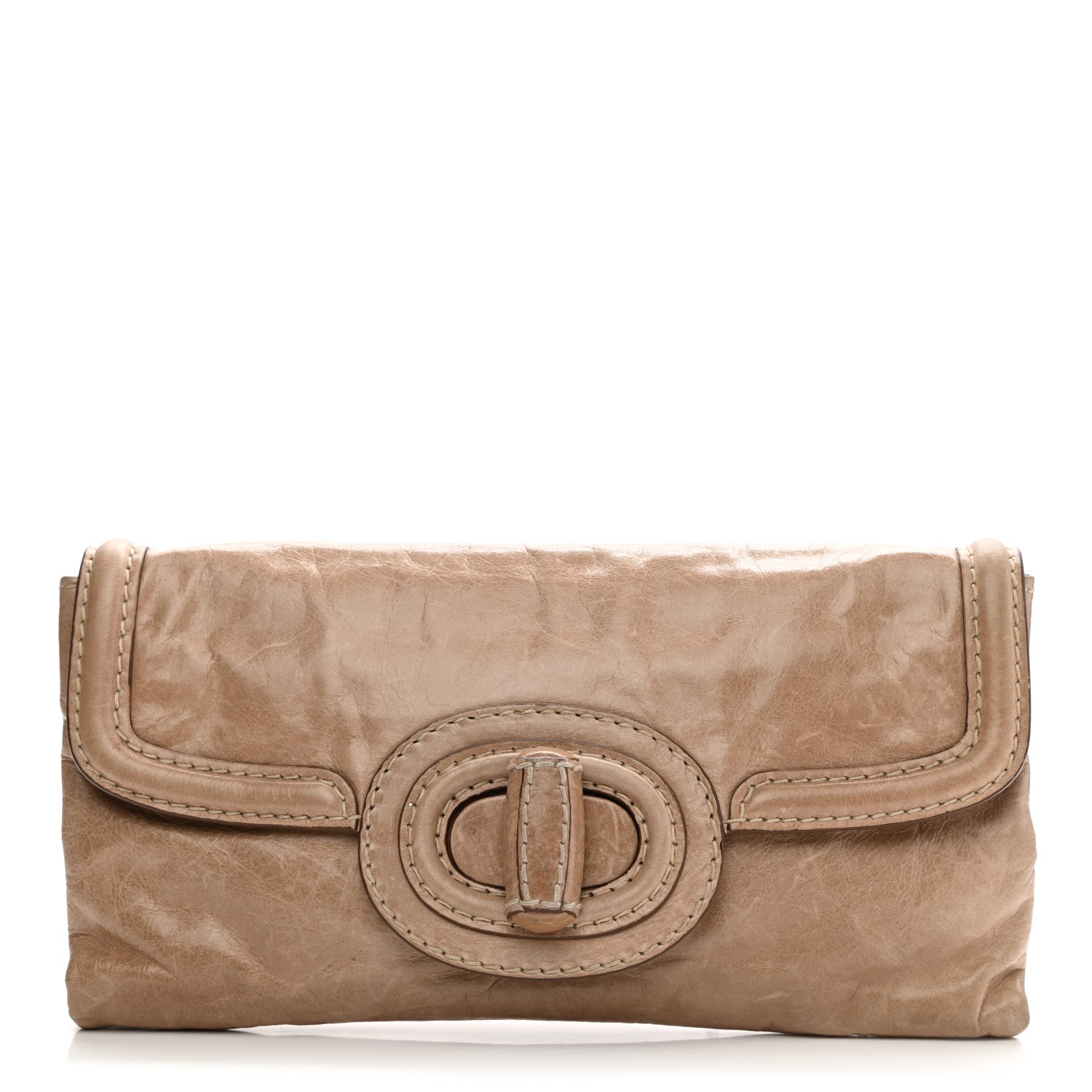Prada Vitello Shine Turnlock Flap Clutch 1 of 13