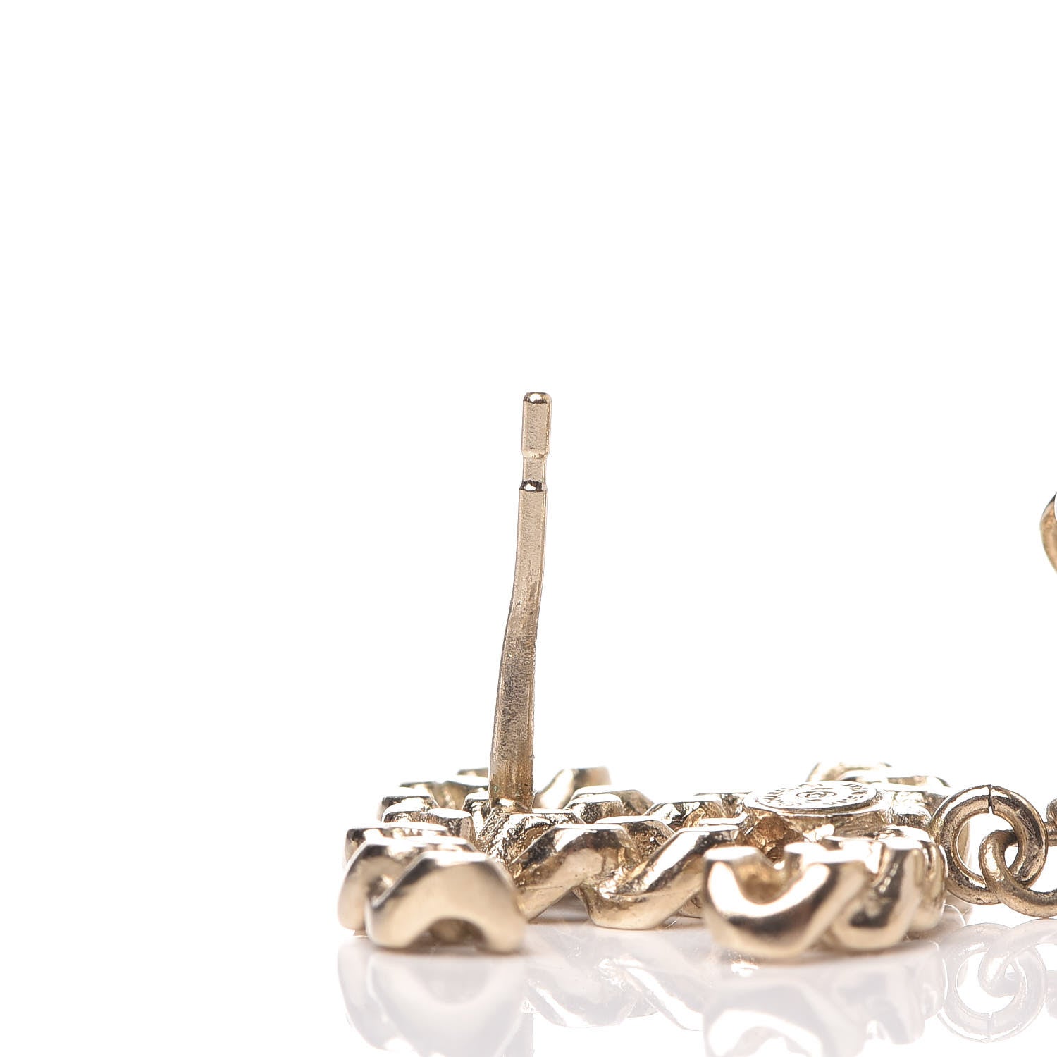 Chanel Chain Pearl CC Drop Earrings Gold 5 of 7