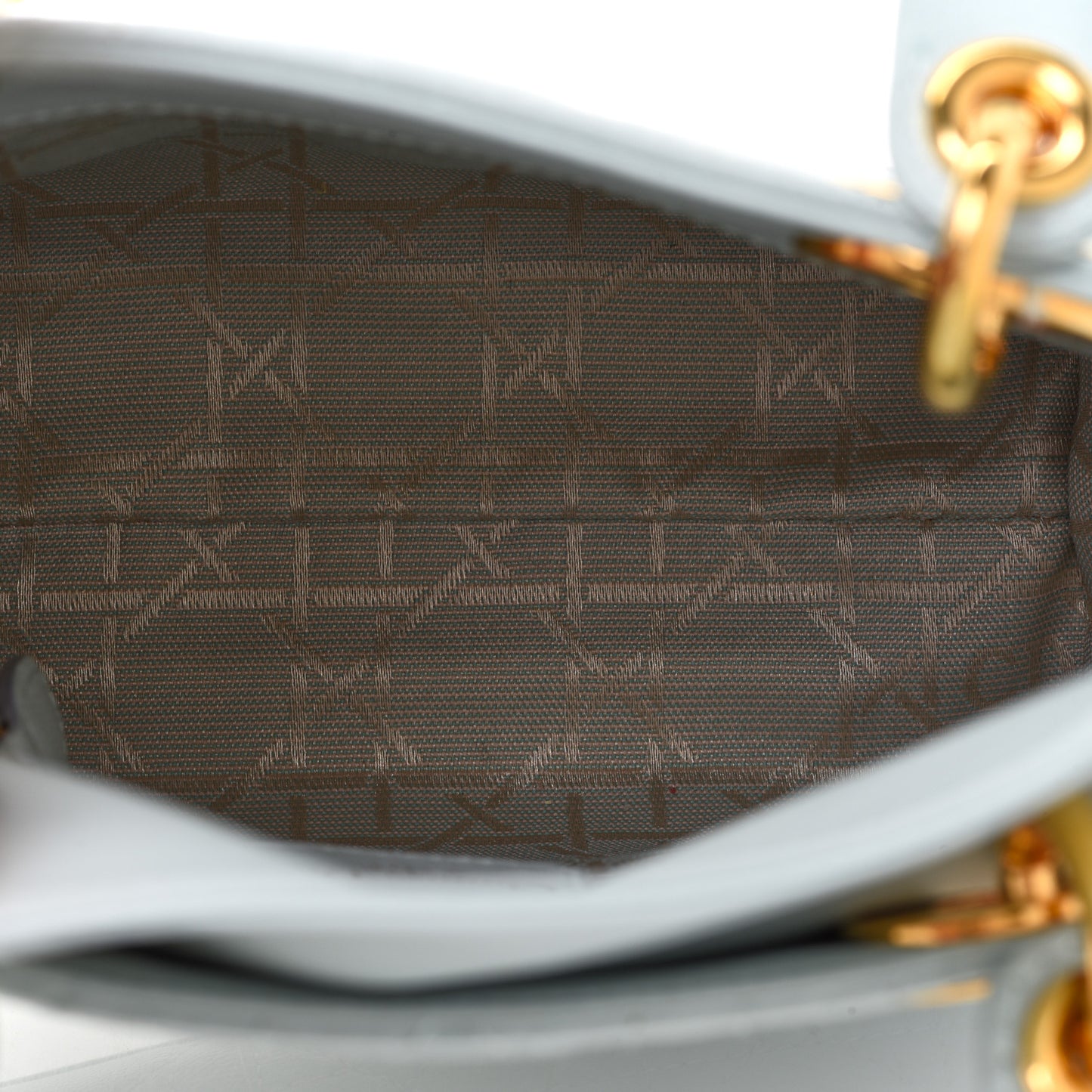 Lambskin Cannage Mini Lady Dior Light Blue