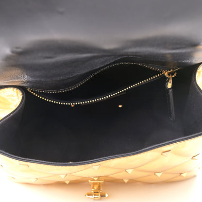 Valentino Garavani Metallic PVC Candystud Top Handle Bag Gold 5 of 8