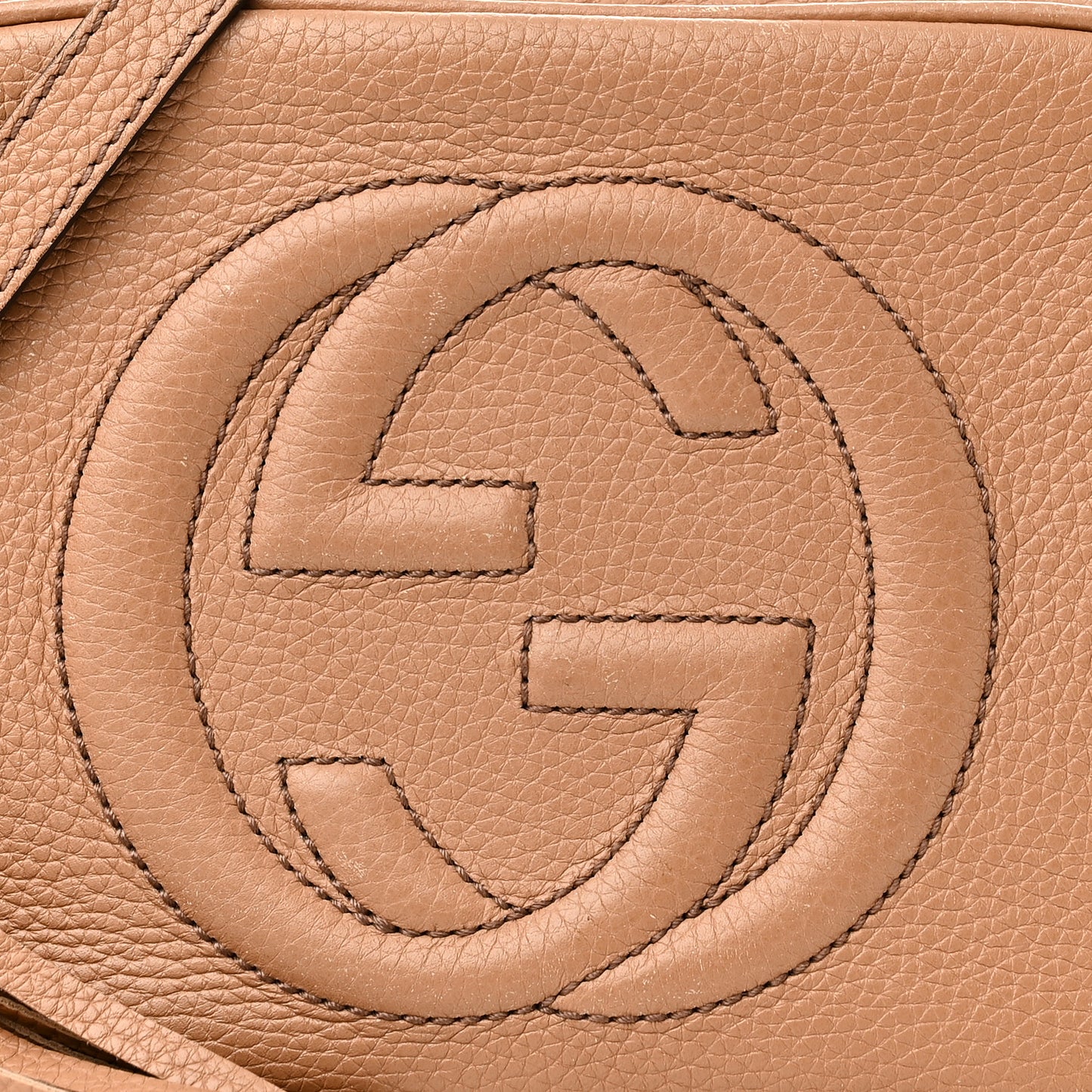 Pebbled Calfskin Small Soho Disco Bag Camelia