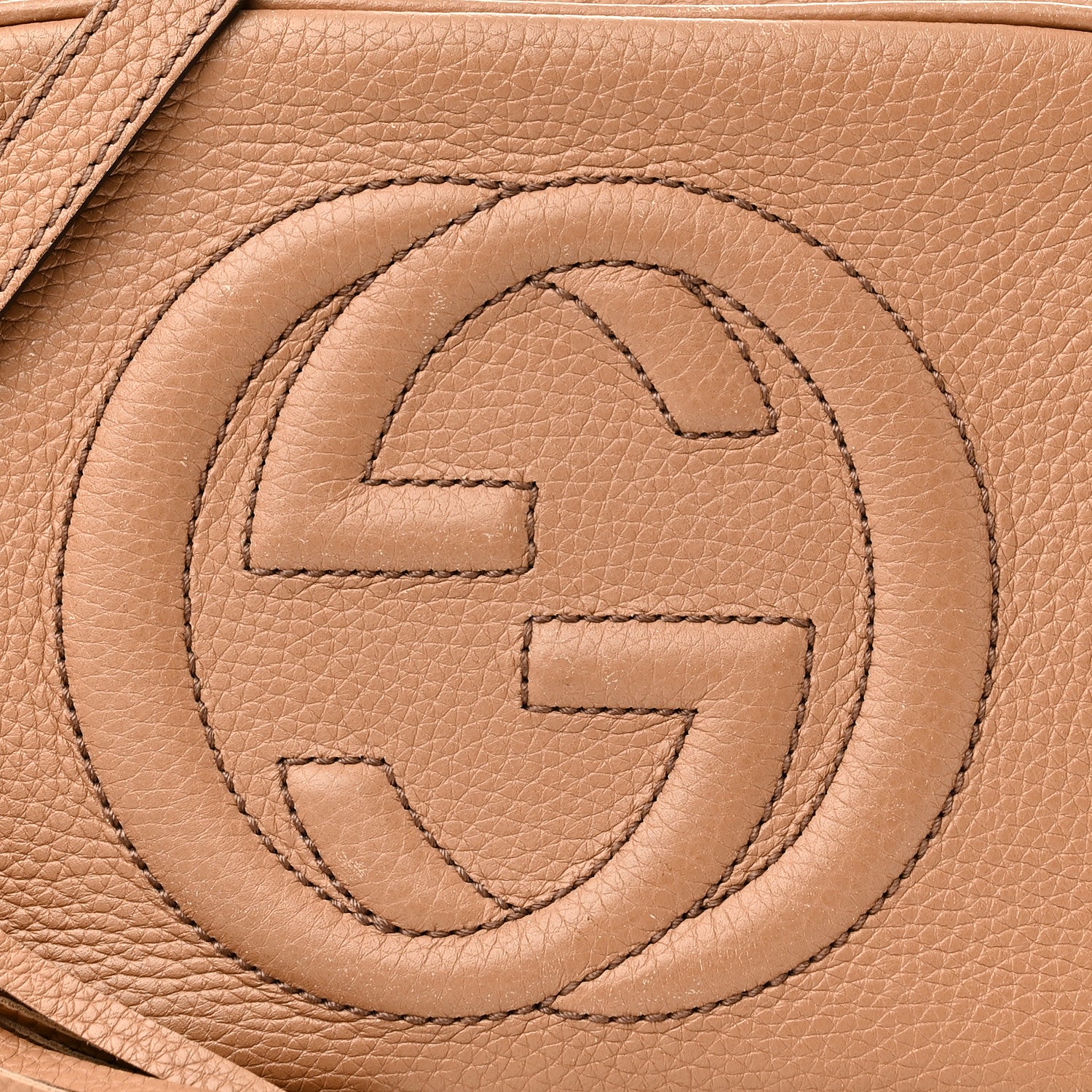 Gucci Pebbled Calfskin Small Soho Disco Bag Camelia 9 of 14