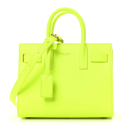 Saint Laurent Grained Calfskin Nano Sac De Jour Fluo Safety Yellow 1 of 10