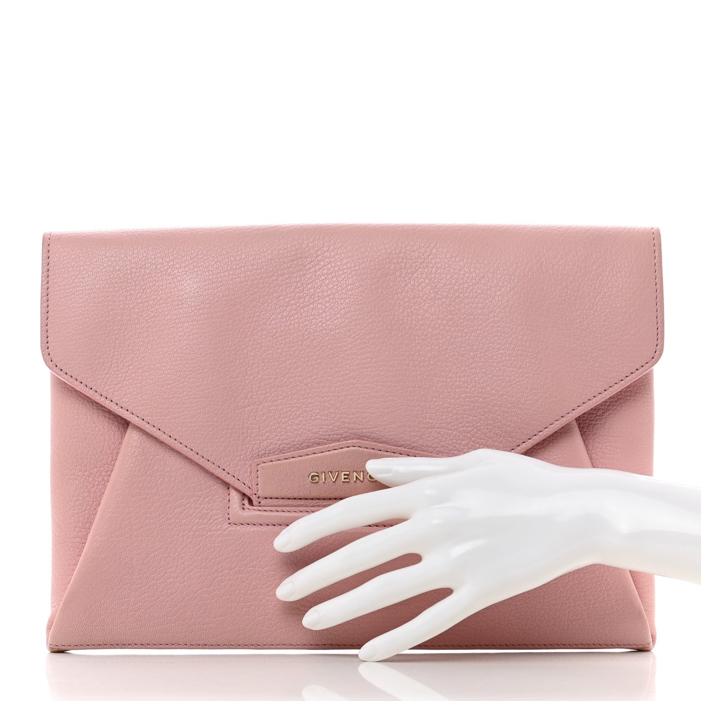 Sugar Goatskin Medium Antigona Envelope Clutch Light Pink