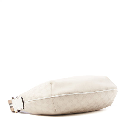 Gucci Monogram Web Medium Half Moon Hobo White 3 of 9