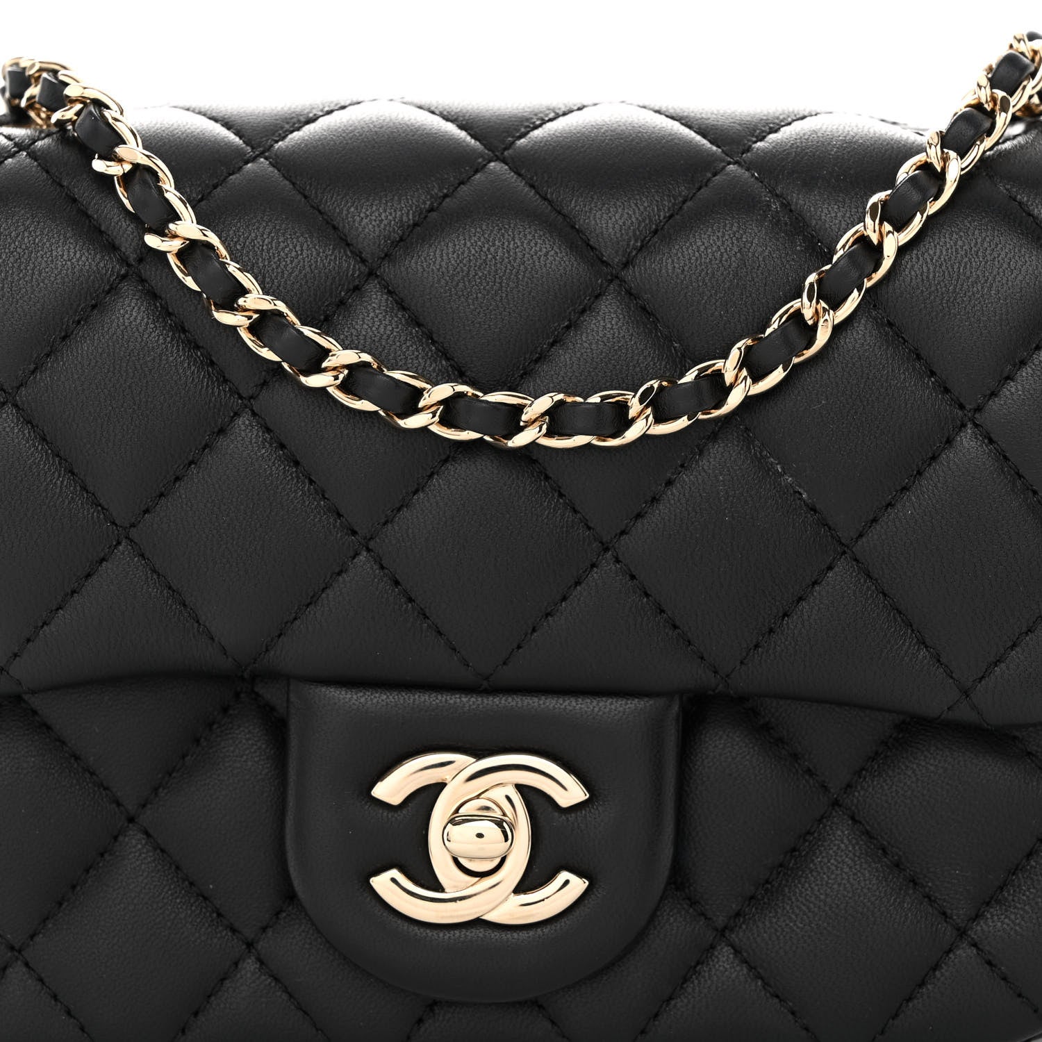 Chanel Lambskin Quilted Enamel Mini Pearl Crush Flap Black 8 of 10