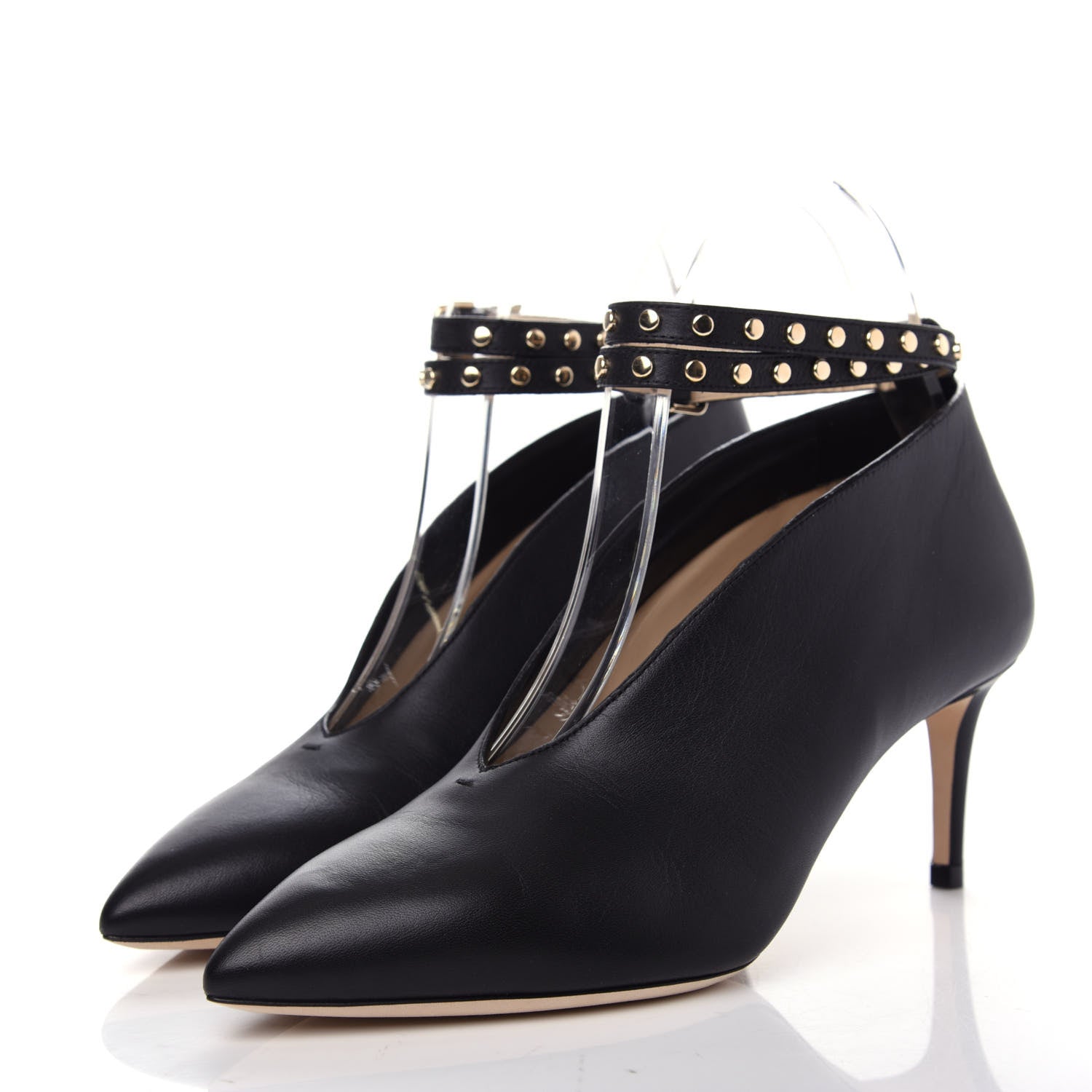 Jimmy Choo Calfskin Lark 65 Ankle Strap Pumps 37 Black 3 of 10
