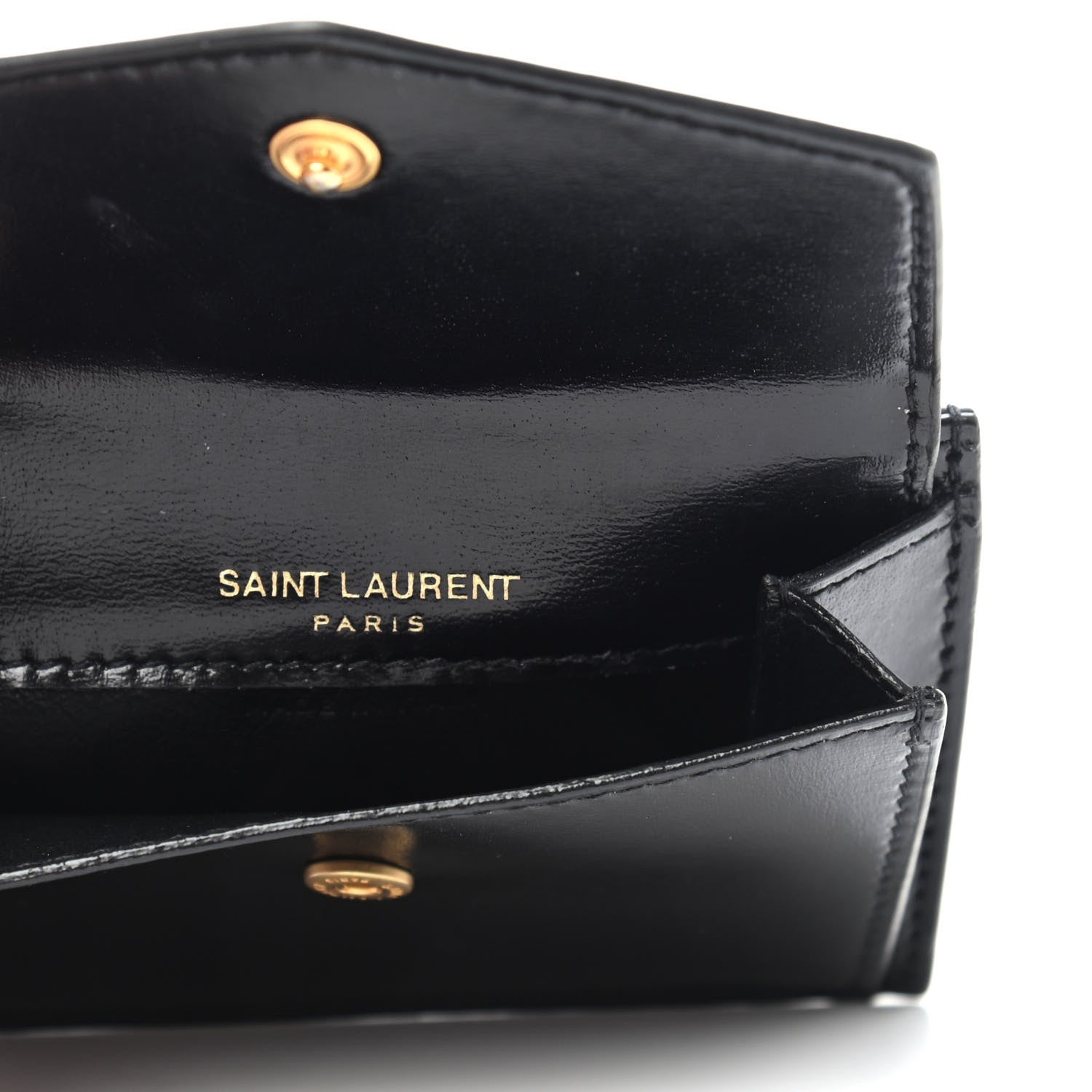 Saint Laurent Calfskin Uptown Monogram Card Case Black 4 of 4
