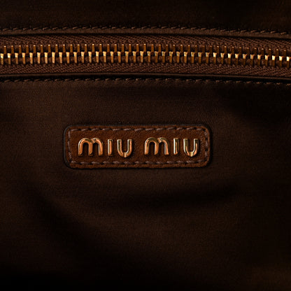 Miu Miu Nappa Aviator Pocket Top Handle Bag Rovere 6 of 10