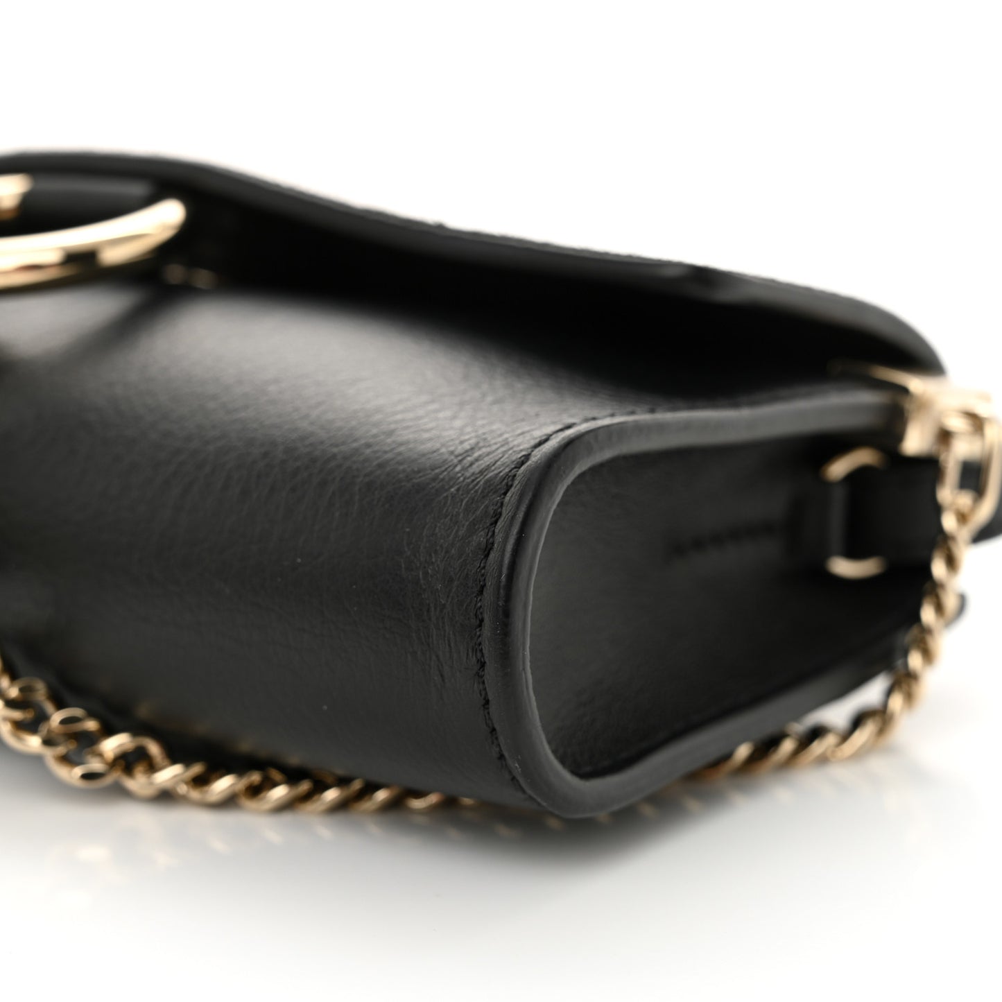 Suede Calfskin Mini Faye Shoulder Bag Black