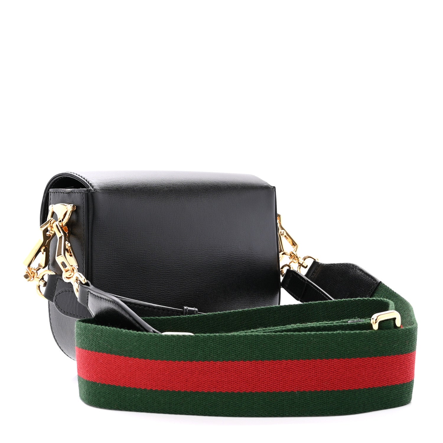 Gucci Azalea Calfskin Web Mini Horsebit 1955 Shoulder Bag Black 3 of 17