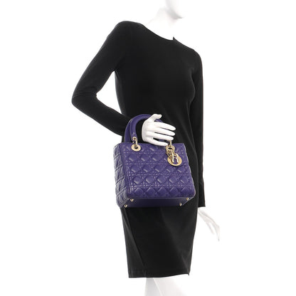 Christian Dior Lambskin Cannage Medium Lady Dior Purple 3 of 12
