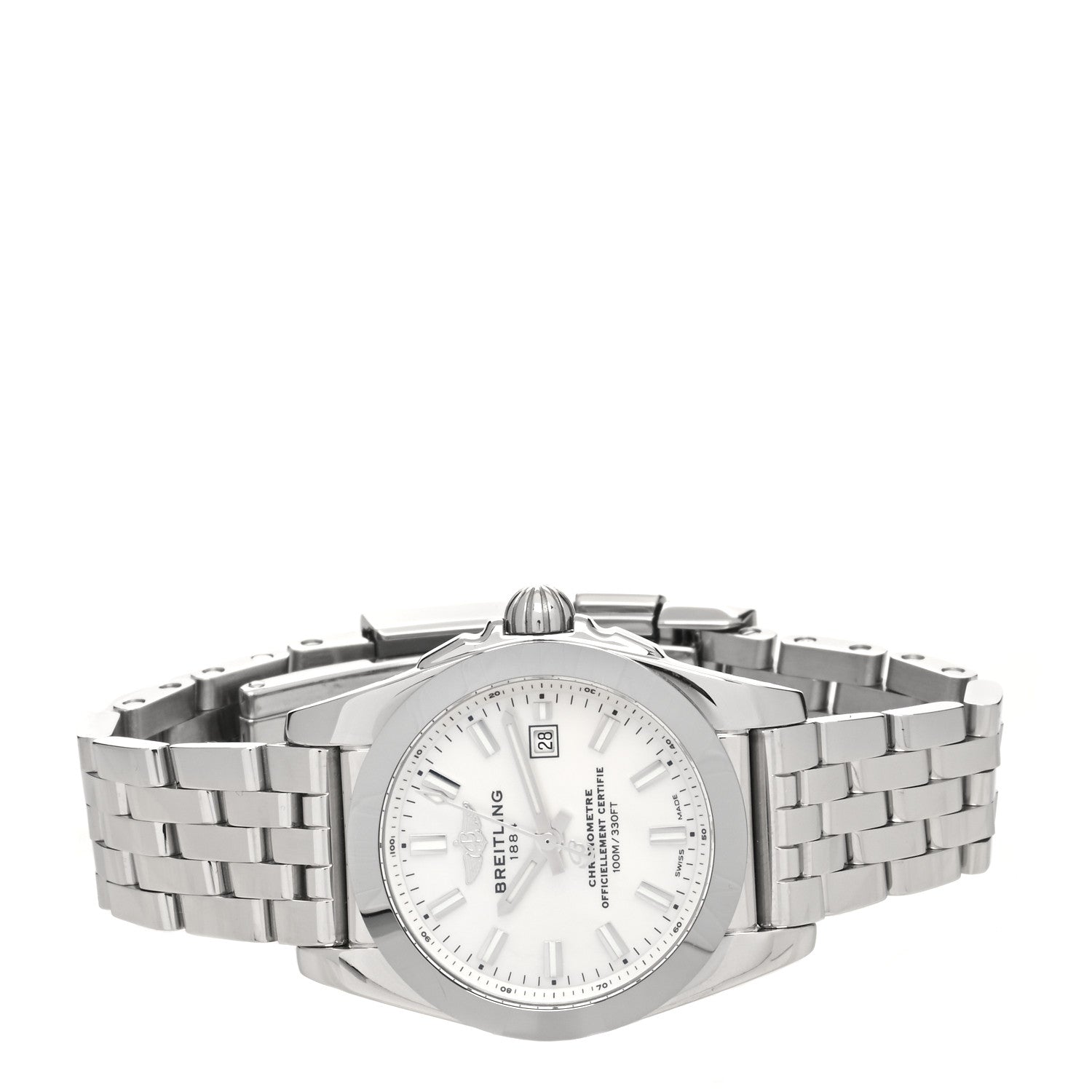 Breitling Stainless Steel Mother of Pearl 29mm Galactic Quartz Watch White W72348 2 of 5