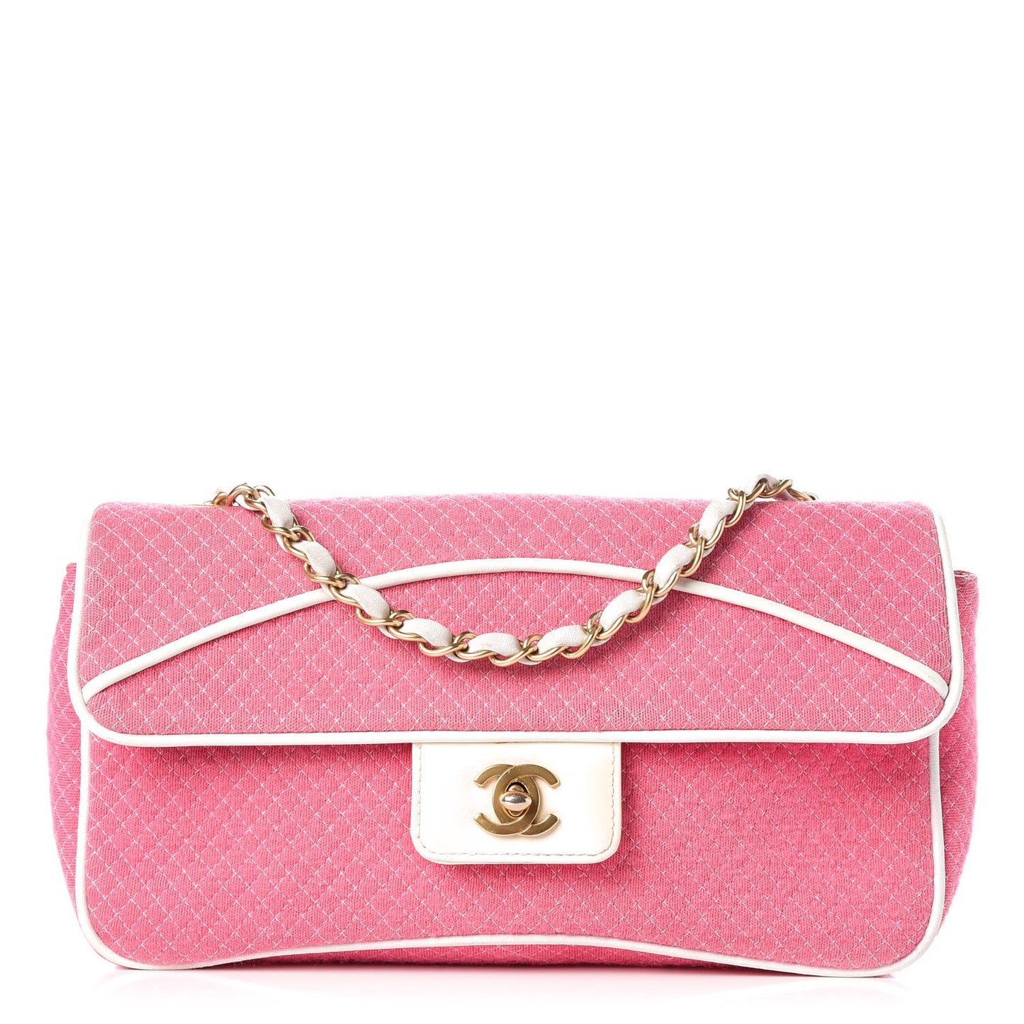 Jersey Micro Quilted Medium Single Flap Pink