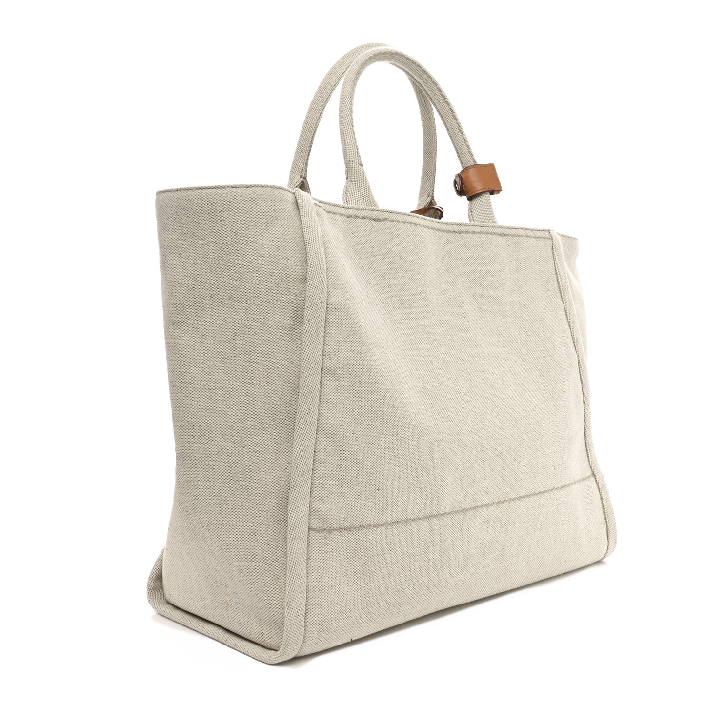 Linen Vitello Large Logo Tote Natural