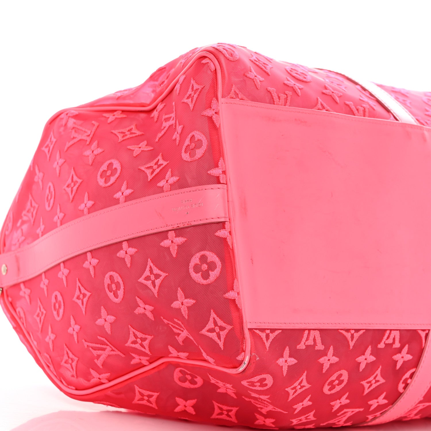 Louis Vuitton Monogram Fluo See Through Keepall Bandouliere 50 Rose 8 of 15