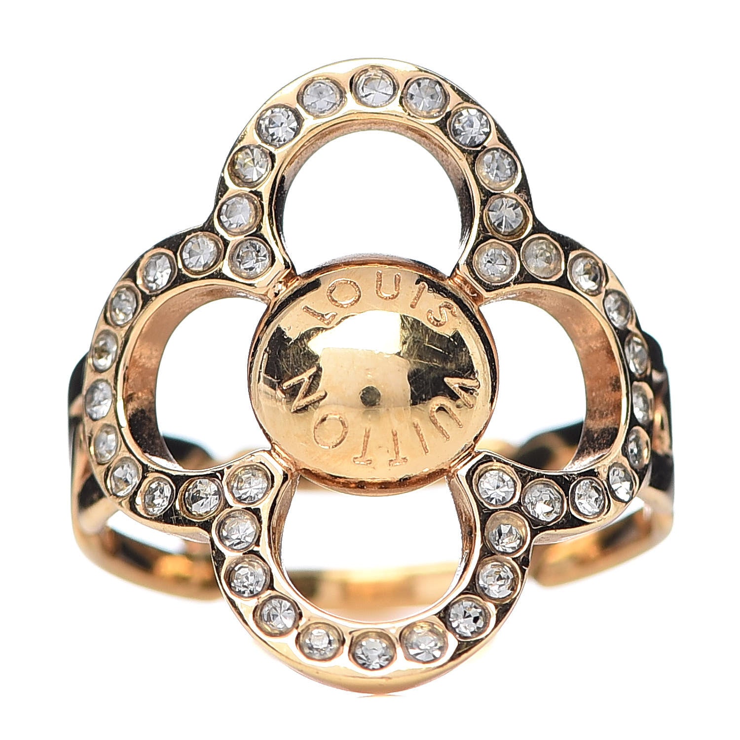 Louis Vuitton Strass Encrusted Flower Power Ring M 1 of 5