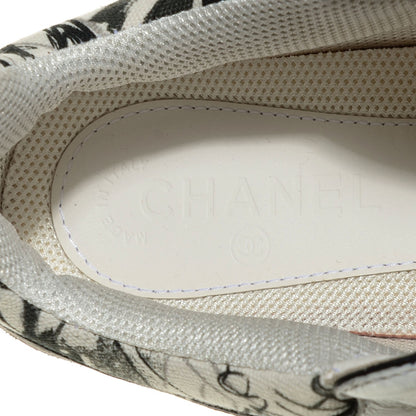 Chanel Suede Calfskin CC Sneakers 39.5 White Black 7 of 7