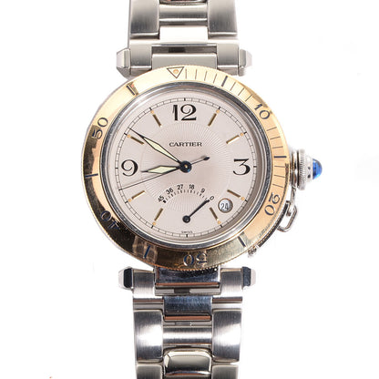 Cartier Stainless Steel 18K Yellow Gold 38mm Pasha C Automatic Watch 1 of 9