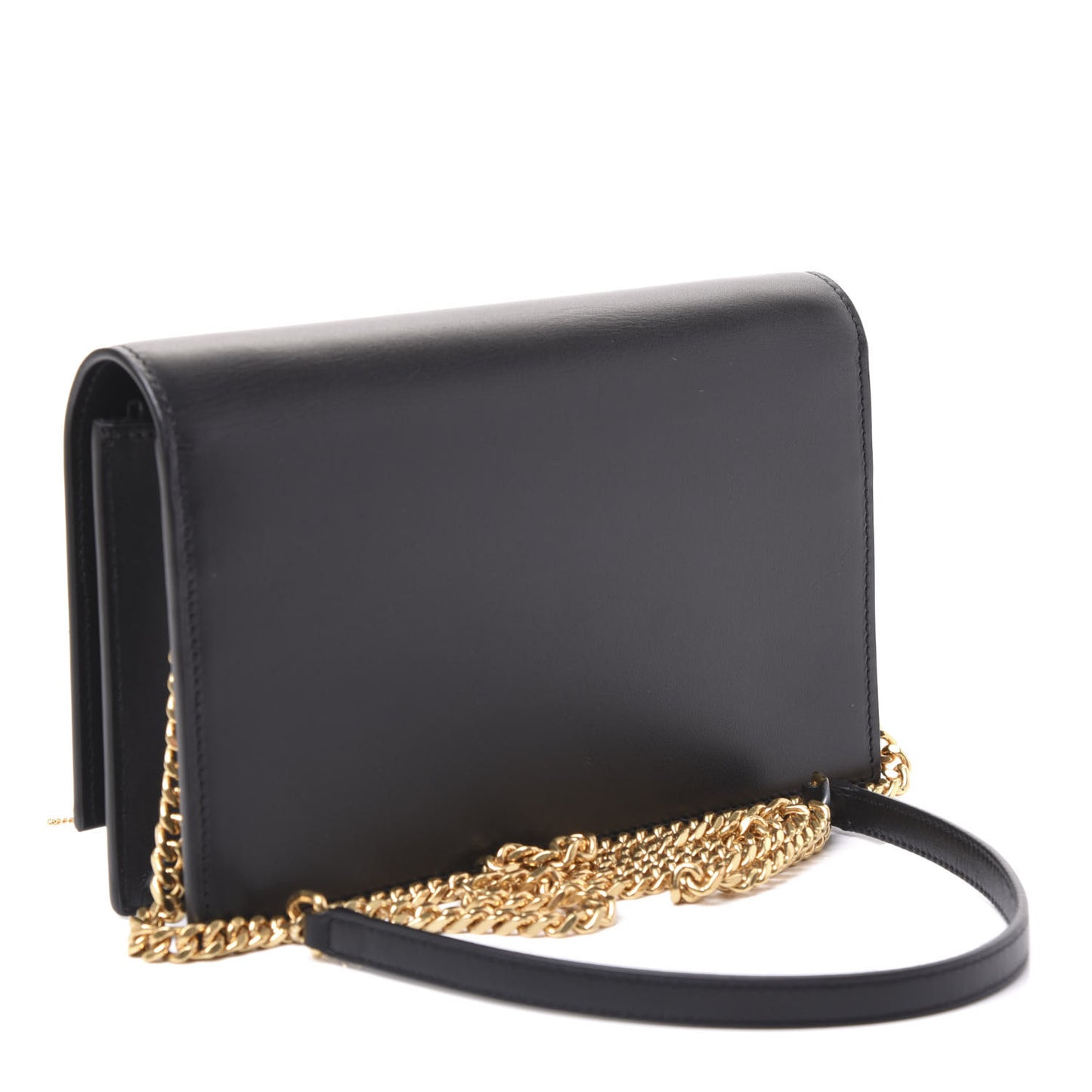 Smooth Calfskin Classic Monogram Kate Tassel Chain Wallet Black