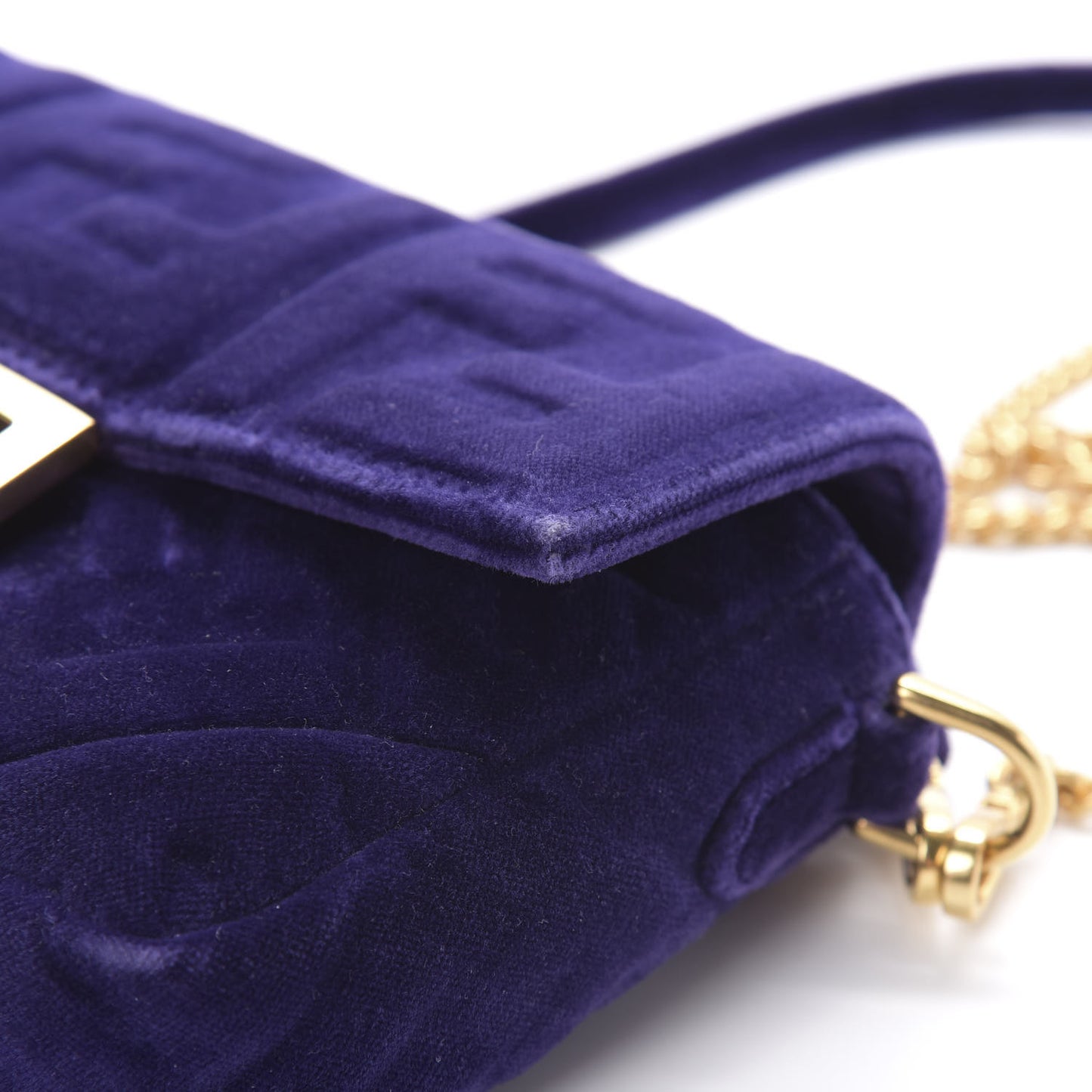 Velluto FF Embossed Mini Baguette Viola Plus