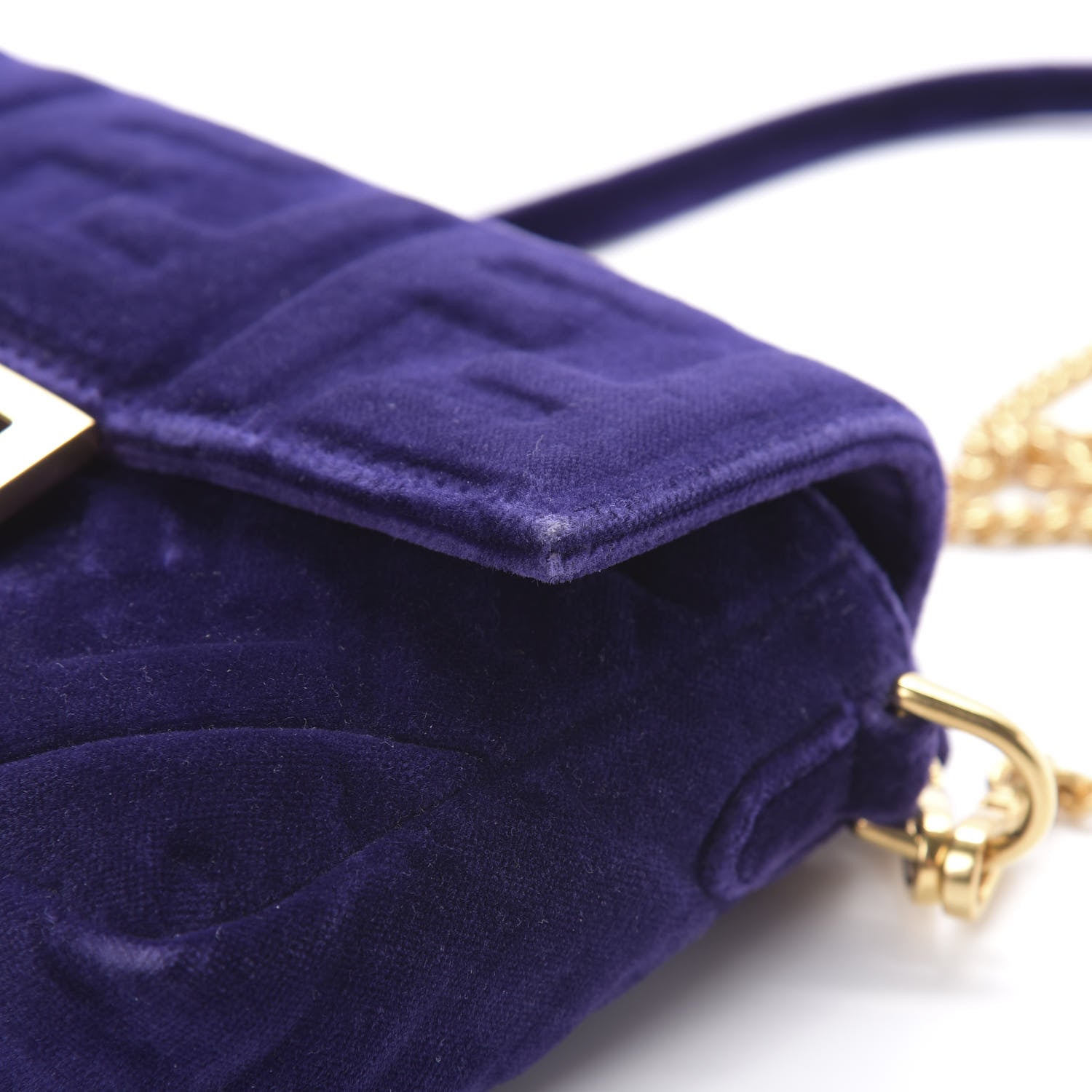 Fendi Velluto FF Embossed Mini Baguette Viola Plus 11 of 13