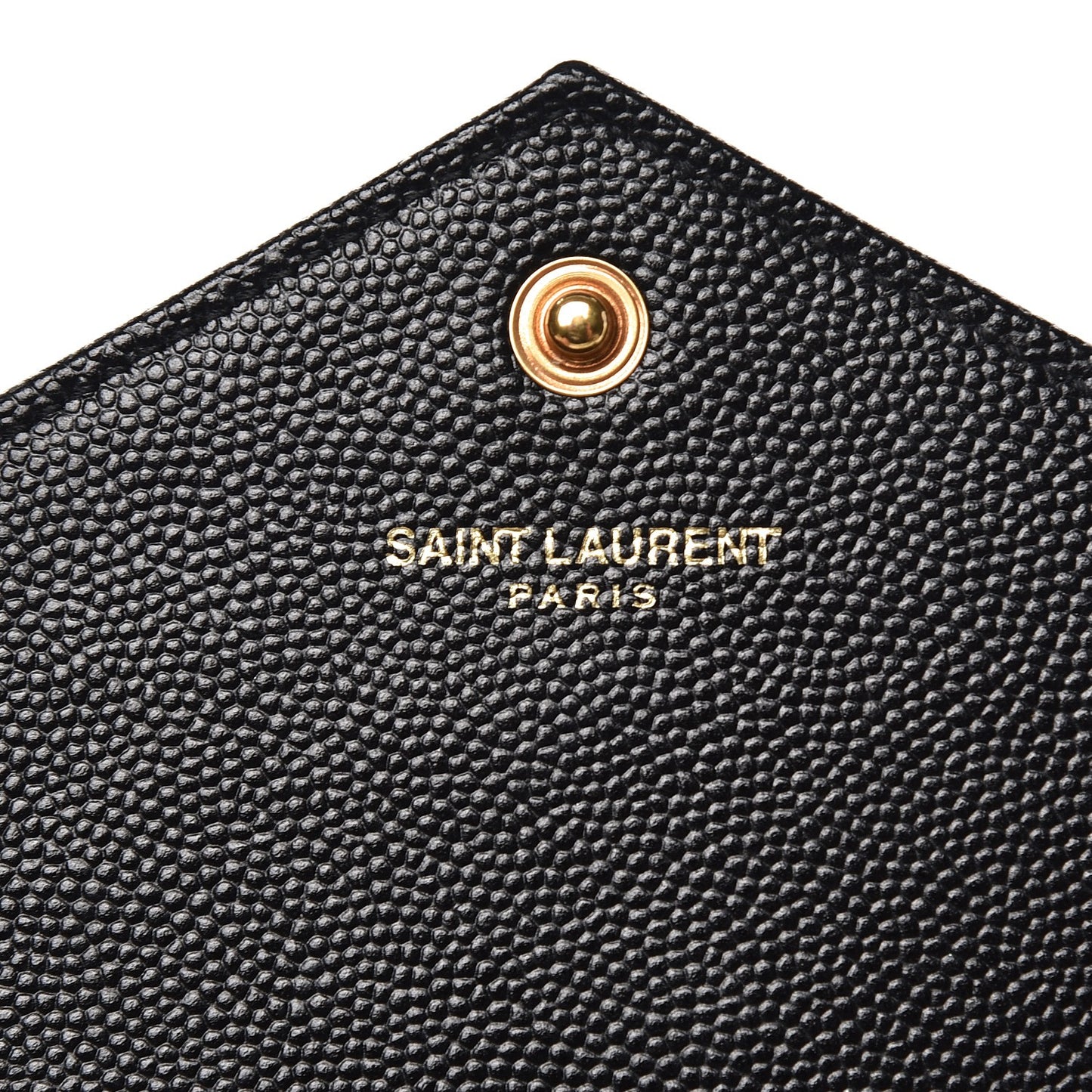 Grain De Poudre Matelasse Chevron Monogram Envelope Chain Wallet Black