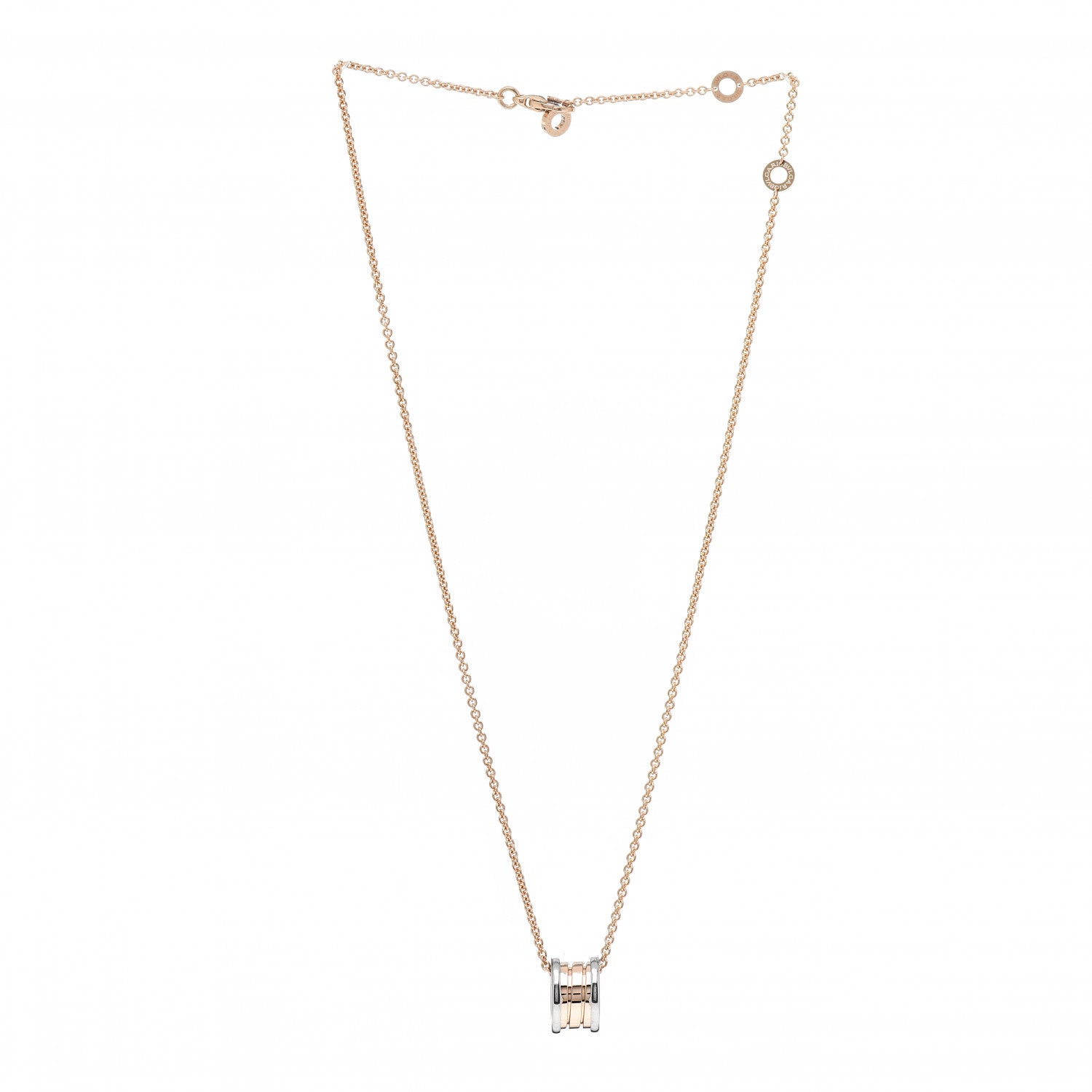 Bulgari 18K Rose White Gold B.Zero1 Pendant Necklace 3 of 4