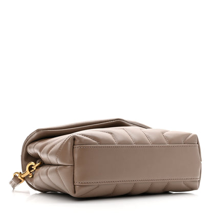 Saint Laurent Calfskin Y Quilted Monogram Toy Loulou Crossbody Bag Taupe 4 of 10