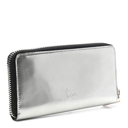 Christian Louboutin Metallic Specchio Panettone Spiked Zip Around Wallet Silver 3 of 7