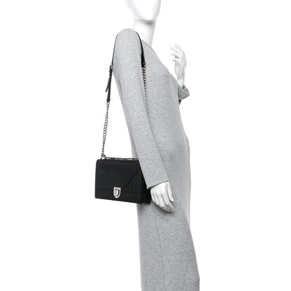 Christian Dior Lambskin Medium Diorama Flap Bag Black 2 of 13