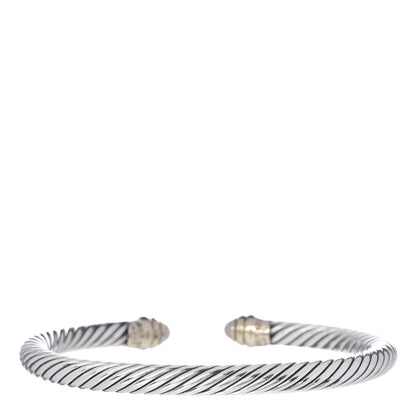 David Yurman Sterling Silver 14K Yellow Gold Pearl 5mm Cable Classics Petite Color Bracelet 3 of 4
