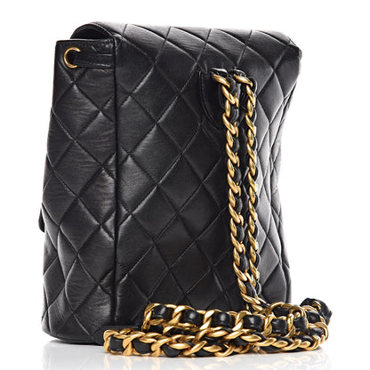 Chanel Lambskin Quilted Drawstring Backpack Black 3 of 11