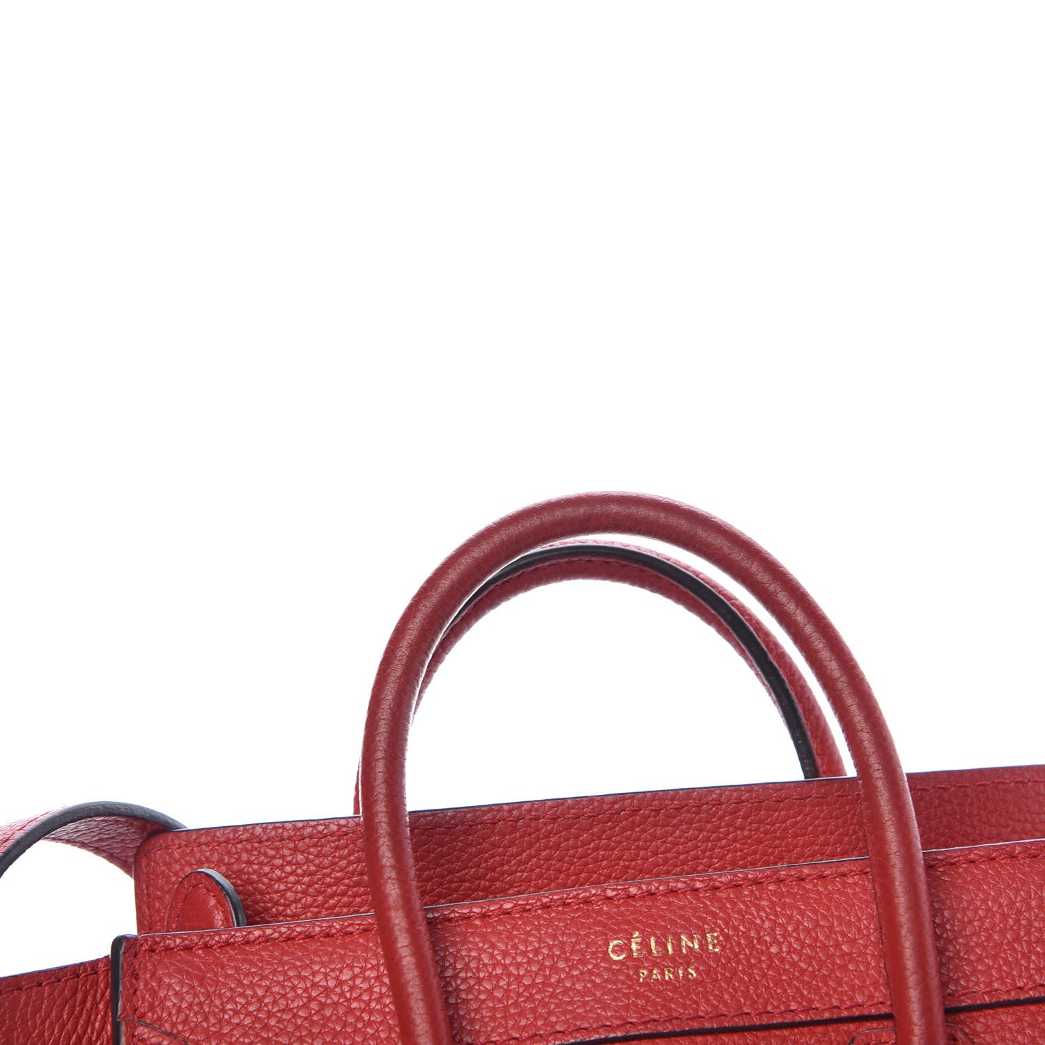 Celine Drummed Calfskin Nano Luggage Coquelicot 11 of 12