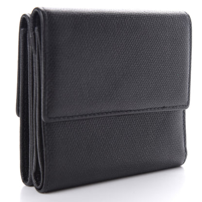 Chanel Grained Calfskin CC Button Flap Wallet Black 3 of 11