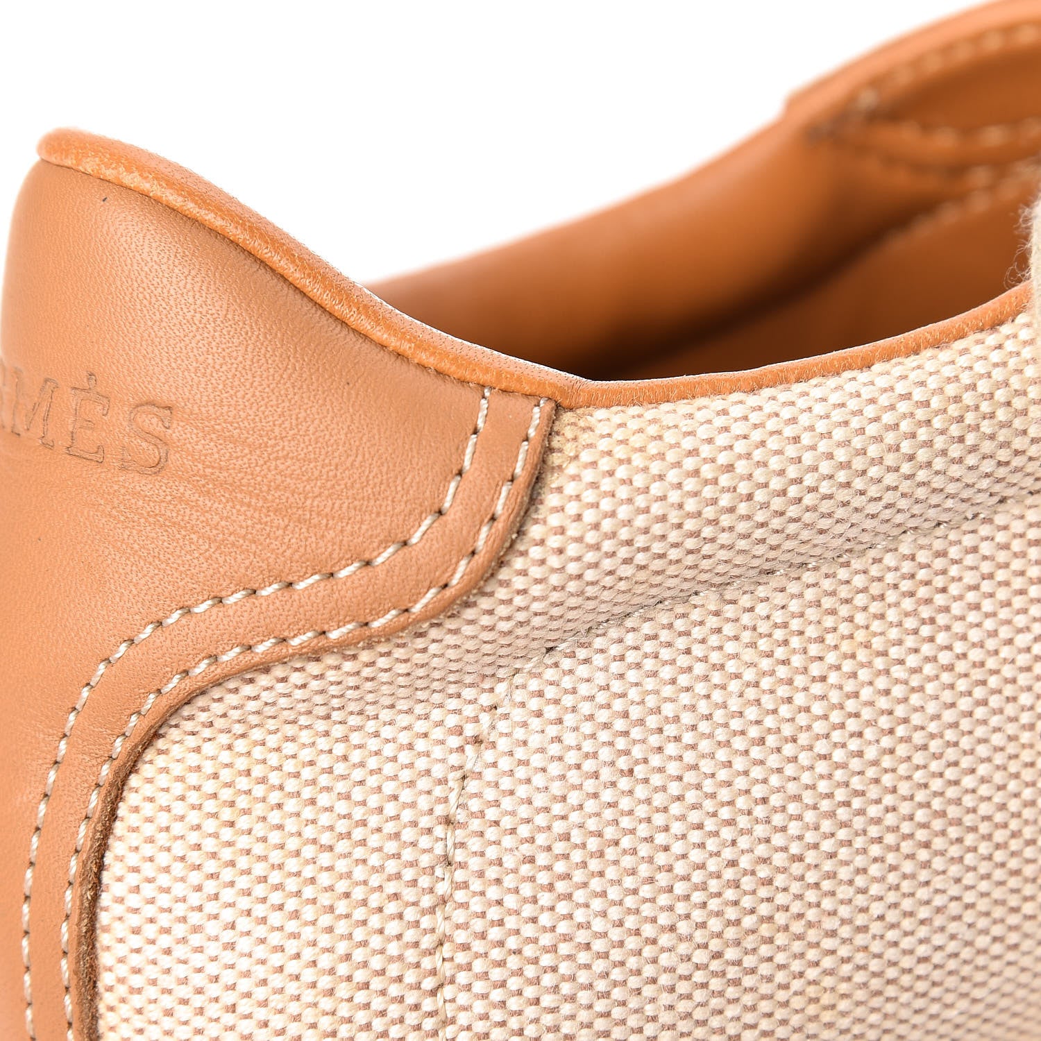 Hermes Calfskin Toile Womens Quick Sneakers 37 Gold 11 of 17