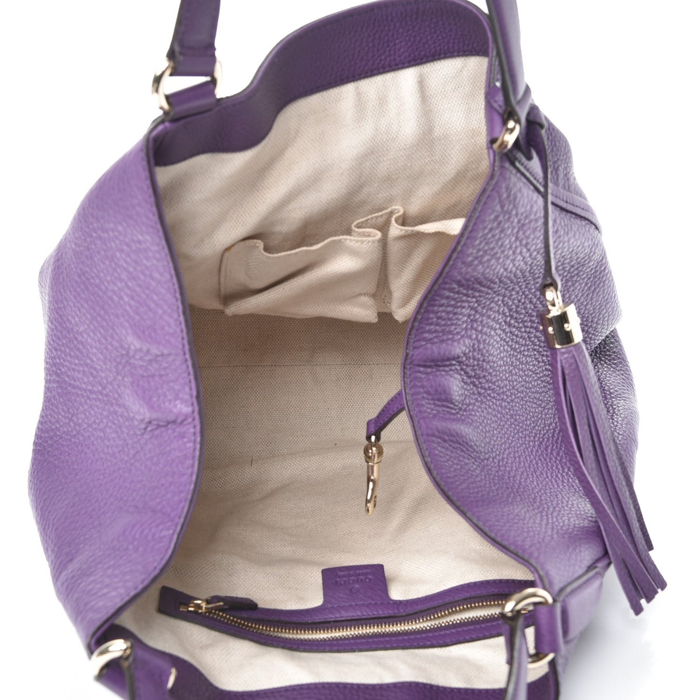 Pebbled Calfskin Medium Soho Shoulder Bag Shine Purple