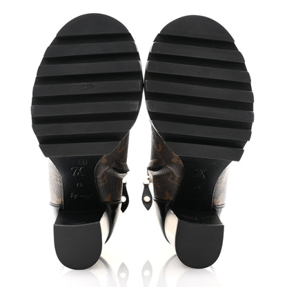Louis Vuitton Patent Calfskin Monogram Star Trail Ankle Boots 37 Black 5 of 9
