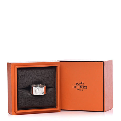 Hermes Sterling Silver GM Eclipse Ruban Ring 52 6 6 of 6