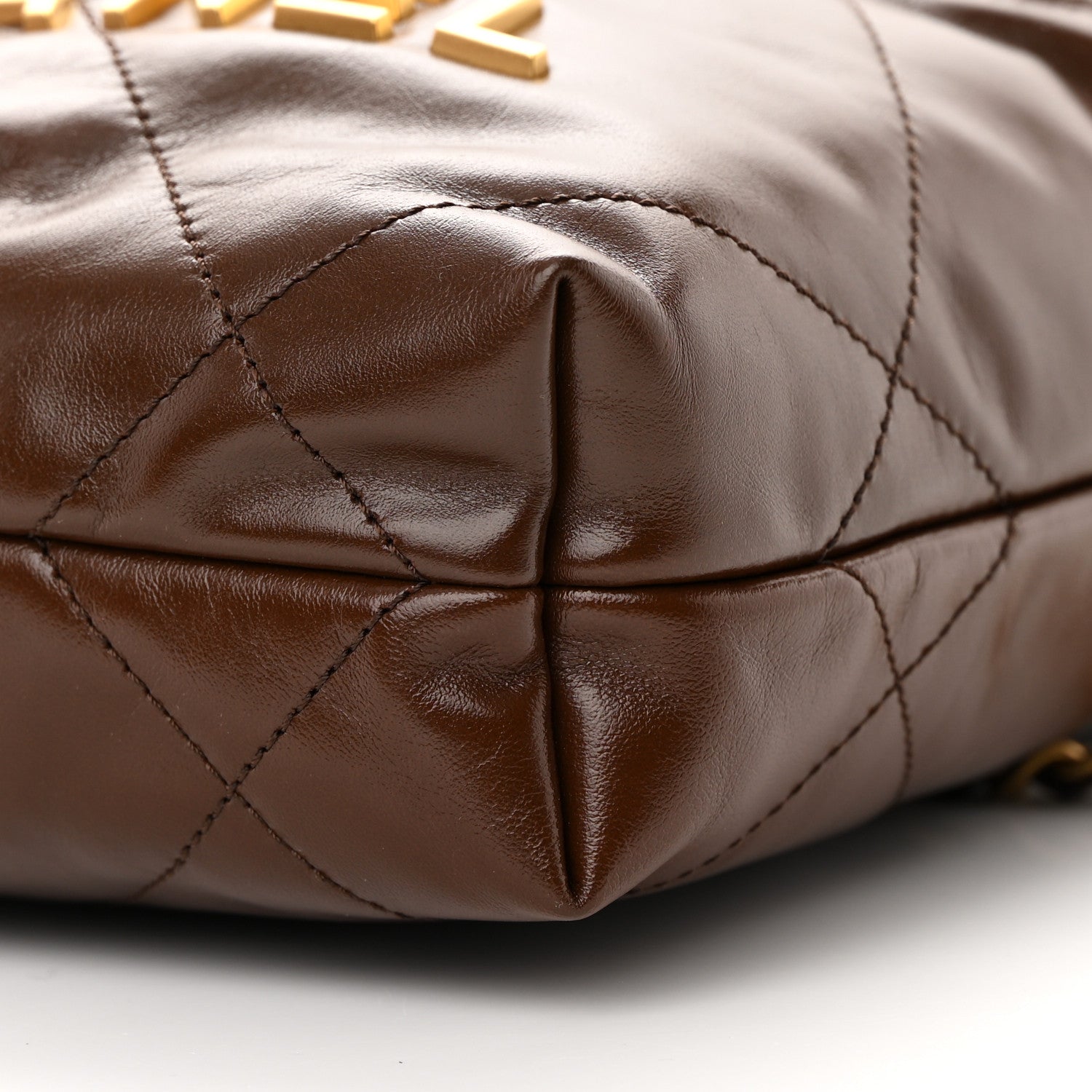 Chanel Shiny Calfskin Quilted Mini Chanel 22 Brown 10 of 11