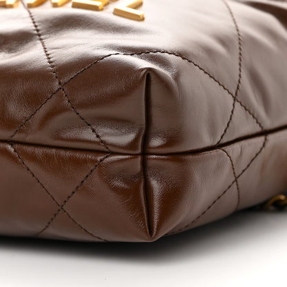 Chanel Shiny Calfskin Quilted Mini Chanel 22 Brown 10 of 11