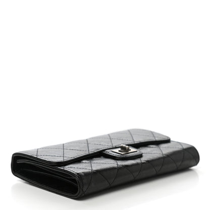 Chanel Glazed Calfskin Quilted Reissue Long Flap Wallet Black 4 of 10