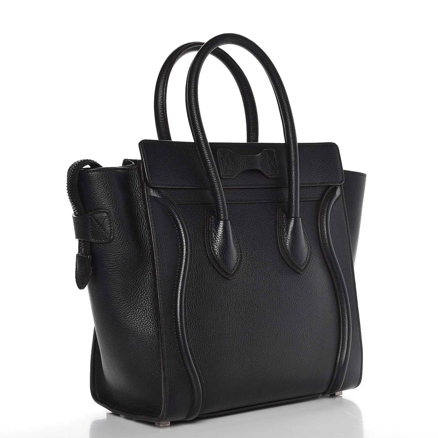 Celine Drummed Calfskin Micro Luggage Black 3 of 9