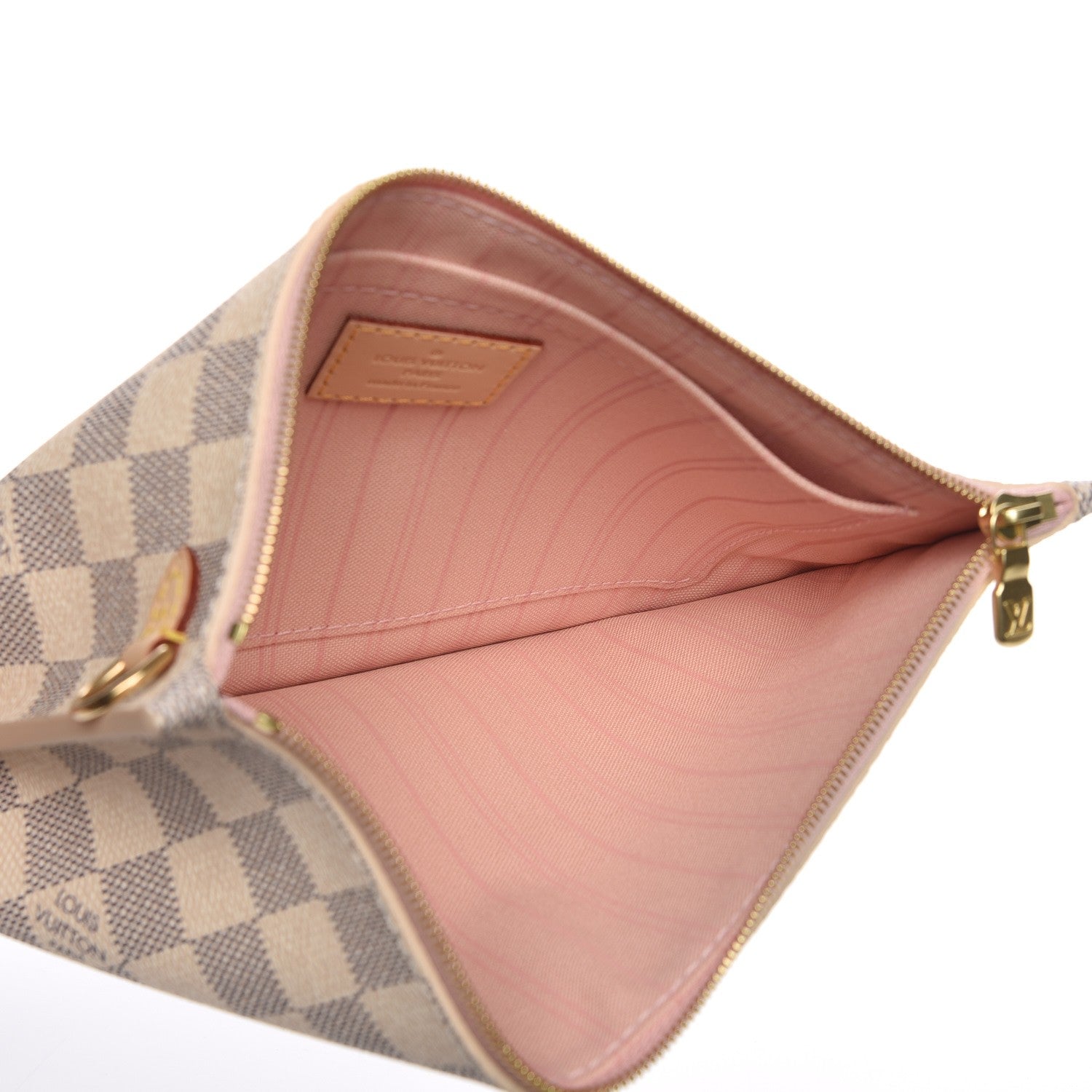 Louis Vuitton Damier Azur Neverfull MM GM Pochette Rose Ballerine 5 of 5