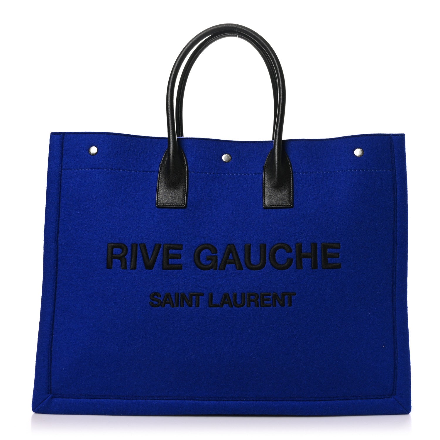 Saint Laurent Wool Rive Gauche Tote Blue 1 of 10