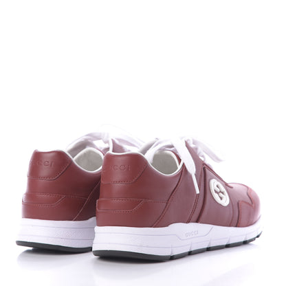 Gucci Calfskin Womens Interlocking G Sneakers 38 Red 4 of 11