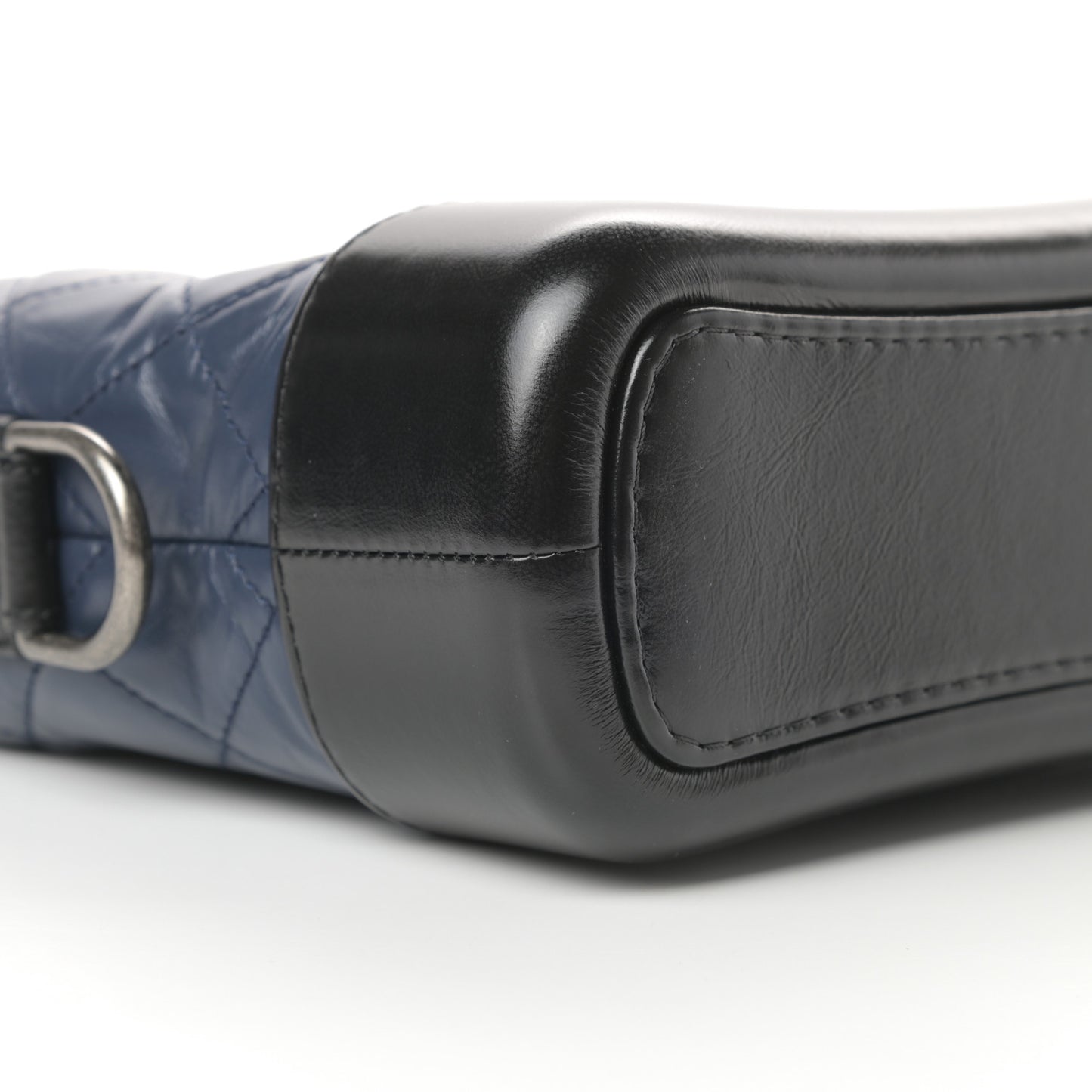 Aged Calfskin Quilted Small Gabrielle Hobo Navy Black