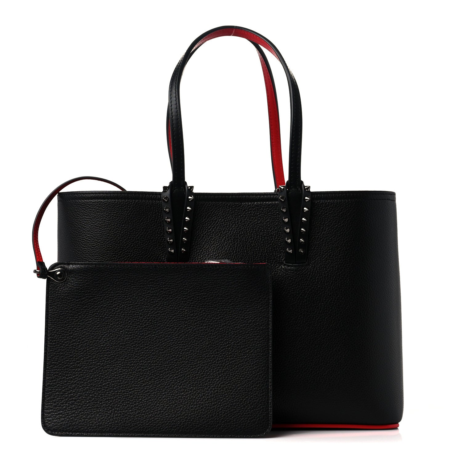 Christian Louboutin Calfskin Spikes Small East West Cabata Tote Black 1 of 9