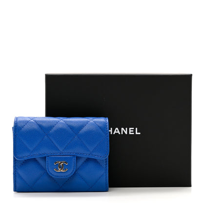 Chanel Caviar Quilted Flap Card Holder On Chain Blue 10 of 10