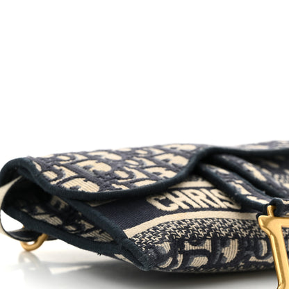Christian Dior Oblique Slim Saddle Pouch Blue 9 of 10